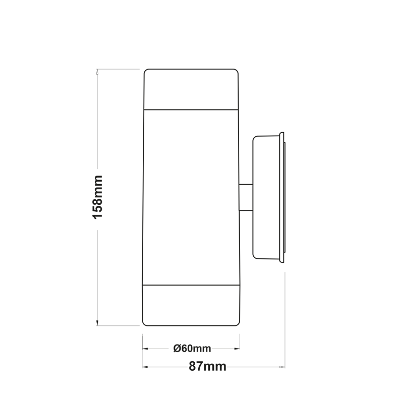 UP-DOWN GREY PP WALL LIGHT GU10Max.2x3W LED IP65 - ledmania.gr
