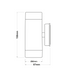 UP-DOWN WHITE PP WALL LIGHT GU10Max.2x3W LED IP65 - ledmania.gr