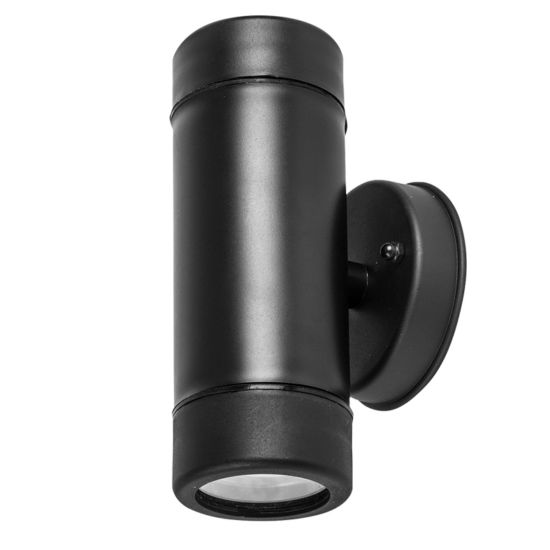UP-DOWN BLACK PP WALL LIGHT GU10Max.2x3W LED IP65 - ledmania.gr