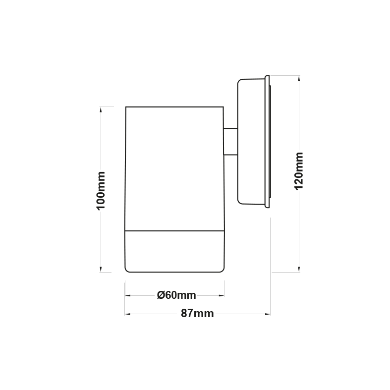 ONE BEAM RUST PP  WALL LIGHT GU10Max.3W LED IP44 87x60x120mm - ledmania.gr