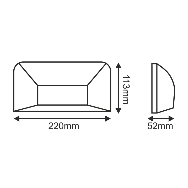 LED WALL RECTANGLE LUMINAIRE RUST 230V AC IP65 6W 3000K 350LM RA80 - ledmania.gr