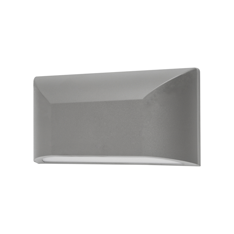 LED WALL RECTANGLE LUMINAIRE GREY 230V AC IP65 6W 3000K 350LM RA80 - ledmania.gr