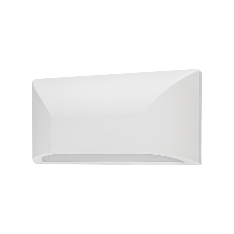 LED WALL RECTANGLE LUMINAIRE WHITE 230V AC IP65 6W 3000K 350LM RA80 - ledmania.gr