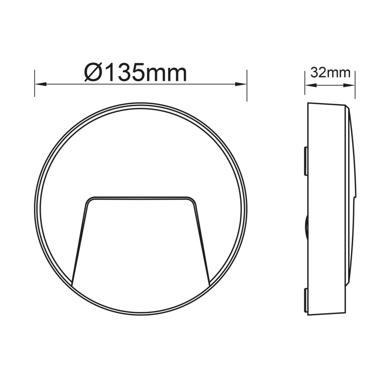 LED WALL ROUND LUMINAIRE WHITE 230V AC IP65 3W 3000K 200LM RA80 - ledmania.gr