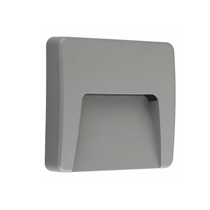 LED WALL SQUARE LUMINAIRE GREY 230V AC IP65 3W 3000K 200LM RA80 - ledmania.gr