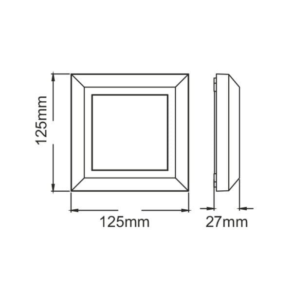 LED WALL SQUARE LUMINAIRE DARK GREY 230V AC IP65 4W 3000K 270LM RA80 - ledmania.gr