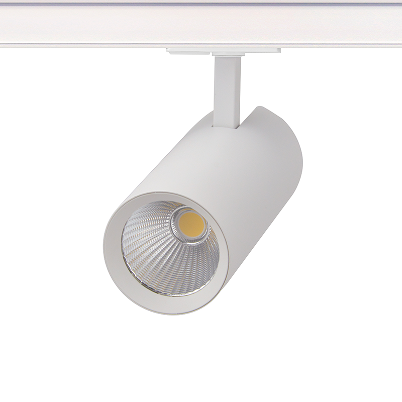 SAND WHITE LED TRACK LUMINAIRE 27W 4000K 1-PHASE 36° 3150LM 230V AC Ra80 Φ74*170MM 5YRS - ledmania.gr