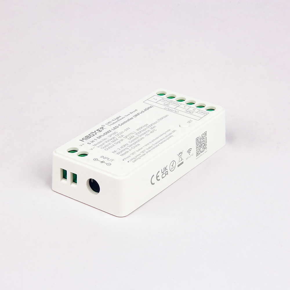 SPIW5 001.webp 5 in 1 SPI+DMX LED Controller (SPIW5) WiFi+2.4GHz 27,50 € Χωρίς Φ.Π.Α Προσθήκη στο καλάθι   5 in 1 SPI+DMX LED Controller (SPIW5) WiFi+2.4GHz