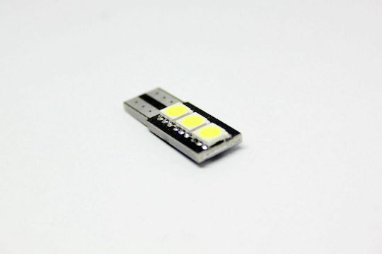 T10 W5W Canbus Led Αυτοκινήτων 6smd 250Lm -12VDc-Ψυχρο λευκο-1τεμ. - ledmania.gr