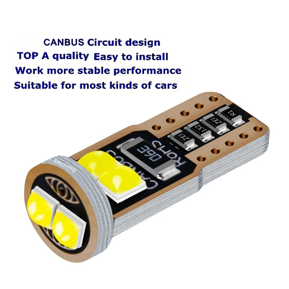 300lm-T10 W5W WY5W Super Bright LED Canbus chip 3030 με Φακο Led Αυτοκινήτου 12vdc-Ψυχρο Λευκο-τεμ1 - ledmania.gr