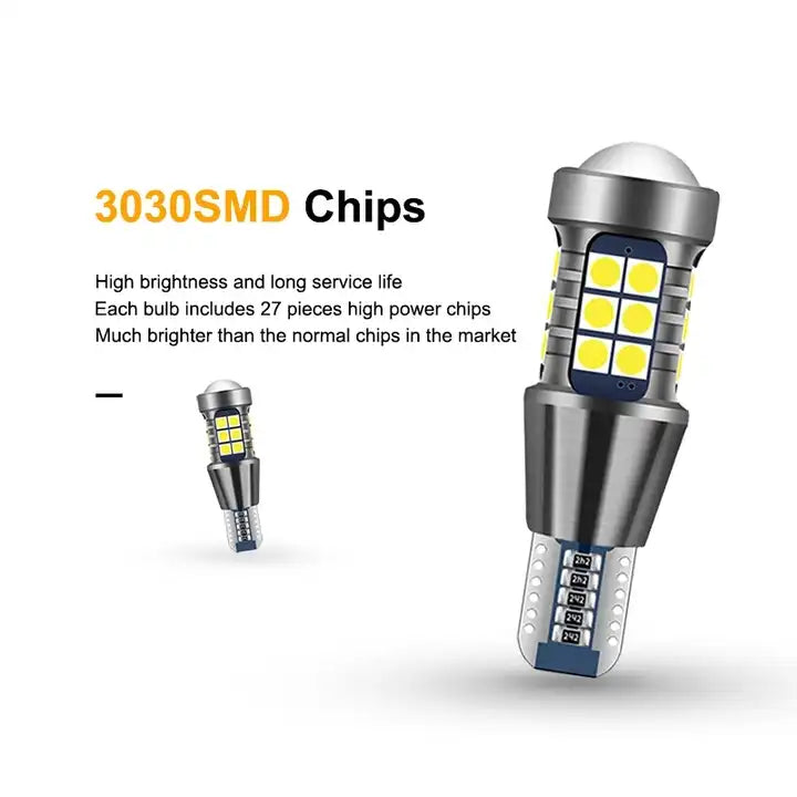 1100LM-T15 W16W WY16W Led Αυτοκινήτου DC 10-30V-3030 27SMD Canbus Ψυχρο Λευκό τεμ.1 - ledmania.gr