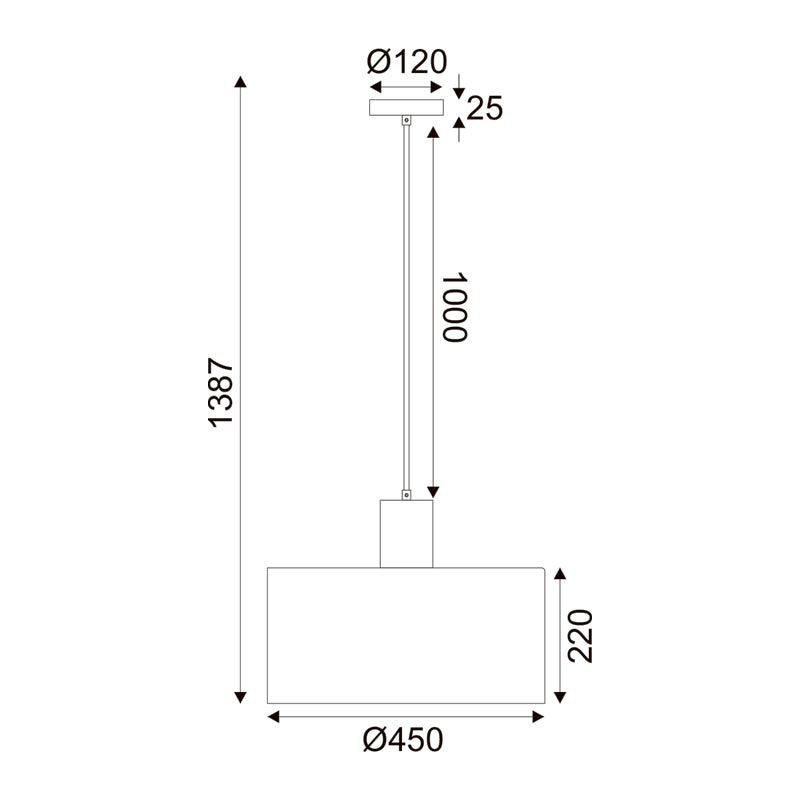 ^ΚΡΕΜΑΣΤΟ Φ/Σ 1ΧΕ27 CHIOS ΚΡΕΜ ΥΦΑΣΜΑ+ΞΥΛΟ D45XH140CM - ledmania.gr