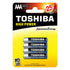 TOSHIBA ΜΠΑΤΑΡΙΕΣ LR03 (AAA) ΑΛΚΑΛΙΚΕΣ 4Τ. - ledmania.gr