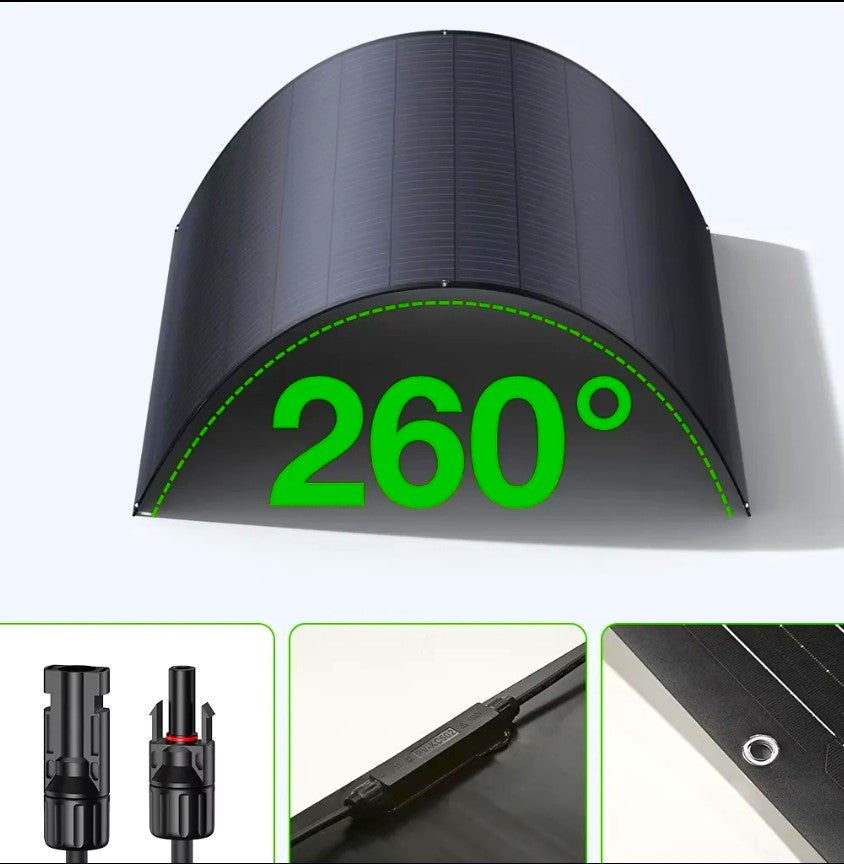 220 Watt-12volt Εύκαμπτο Μονοκρυσταλλικό Flexible Ηλιακό Πάνελ λεπτής μεμβράνης 260 μοιρών -τεμ.1 - ledmania.gr