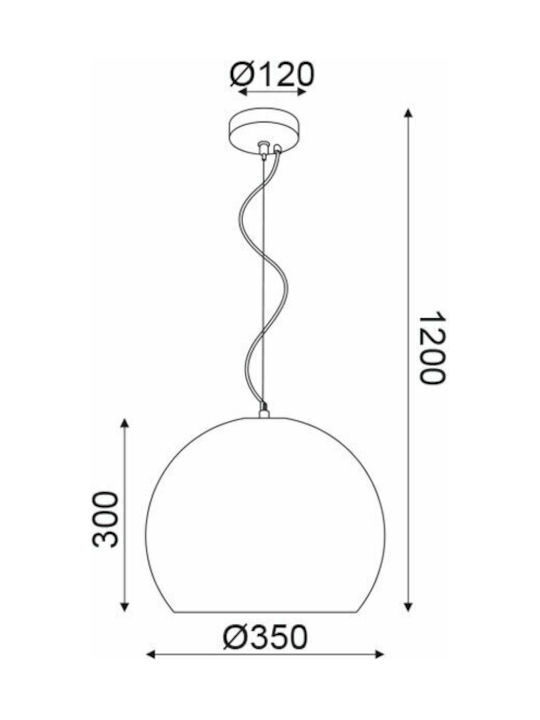 ΚΡΕΜΑΣΤΟ Φ/Σ 1ΧΕ27 ΚΑΦΕ ΠΗΛΟΣ Φ35ΧΗ120CM - ledmania.gr