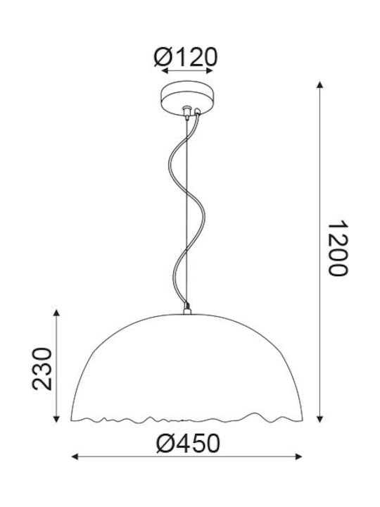 ^ΚΡΕΜΑΣΤΟ Φ/Σ 1ΧΕ27 ΜΑΥΡΟΣ/ΑΣΗΜΙ ΠΗΛΟΣ Φ45ΧΗ120CM - ledmania.gr