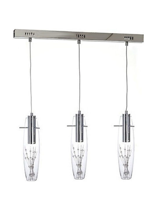 ΚΡΕΜΑΣΤΟ LED 3X3W 3000K ΓΥΑΛ+ΧΡΩΜ ΜΕΤΑΛ+ΚΡΥΣΤΑΛ  65Χ7ΧΗ100CM - ledmania.gr