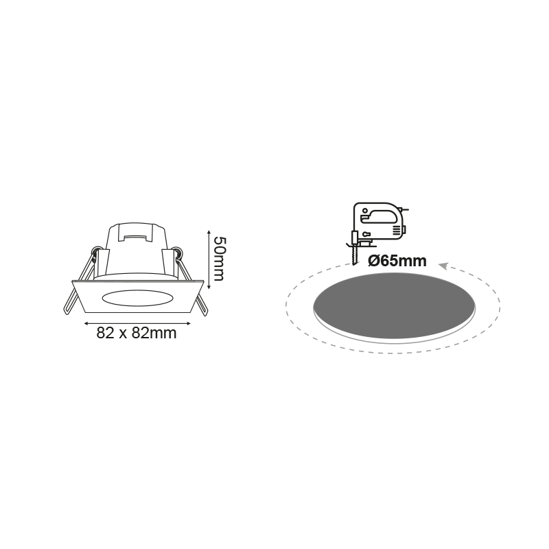 LED SPOT IP65 WHITE SQUARE 5W 3.000K 230V AC 400Lm 120° Ra80 - ledmania.gr