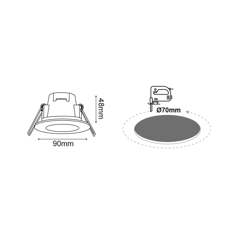 LED SPOT IP65 WHITE ROUND 5W 6.000K 230V AC 420Lm 120° Ra80 - ledmania.gr