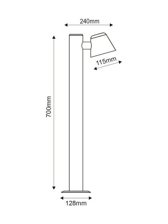 ΛΕΥΚΟ ΦΩΤΙΣΤΙΚΟ VIDA 1XGU10 MAX.35W IP44 ΜΕ ΚΟΛΩΝΑ & ΔΙΑΦΑΝΟ ΓΥΑΛΙ - ledmania.gr