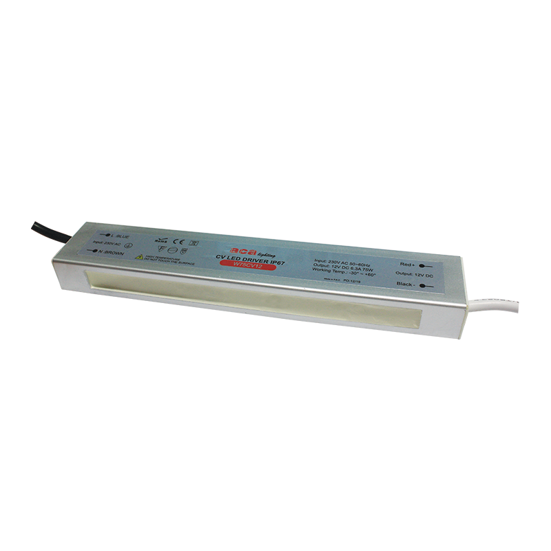 METAL CV LED DRIVER 75W 230V AC-12V DC 6.25A IP67 WITH CABLES - ledmania.gr