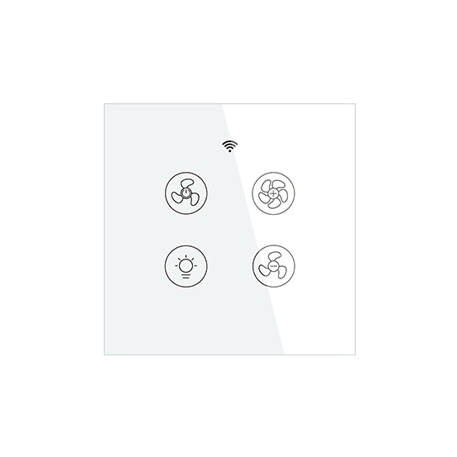 WIFI ΔΙΑΚΟΠΤΗΣ ΑΝΕΜΙΣΤΗΡΑ + ΦΩΤΟΣ ΛΕΥΚΟ N+L 86*86mm