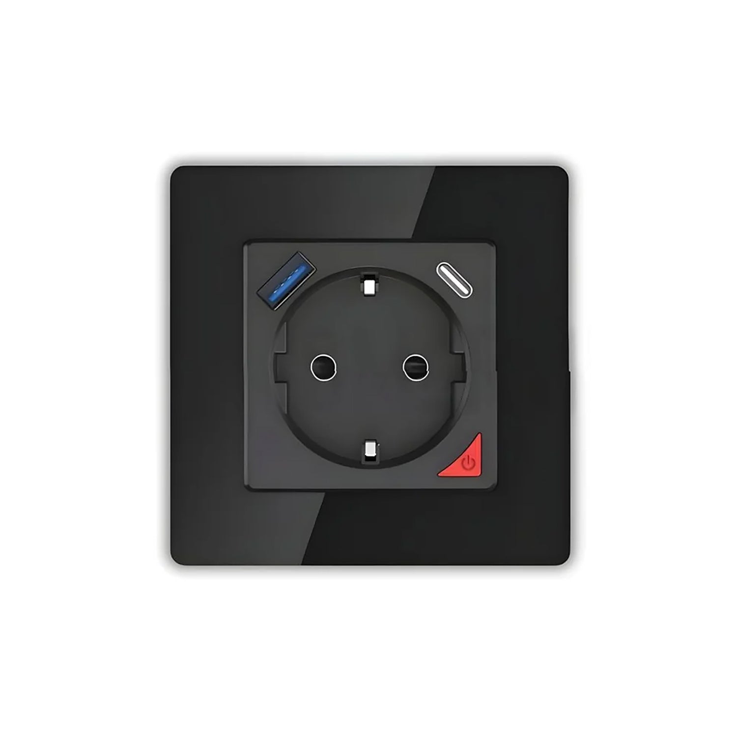 WIFI ΠΡΙΖΑ 16A ΜΑΥΡΟ+1usb+1c 86*86mm N+L