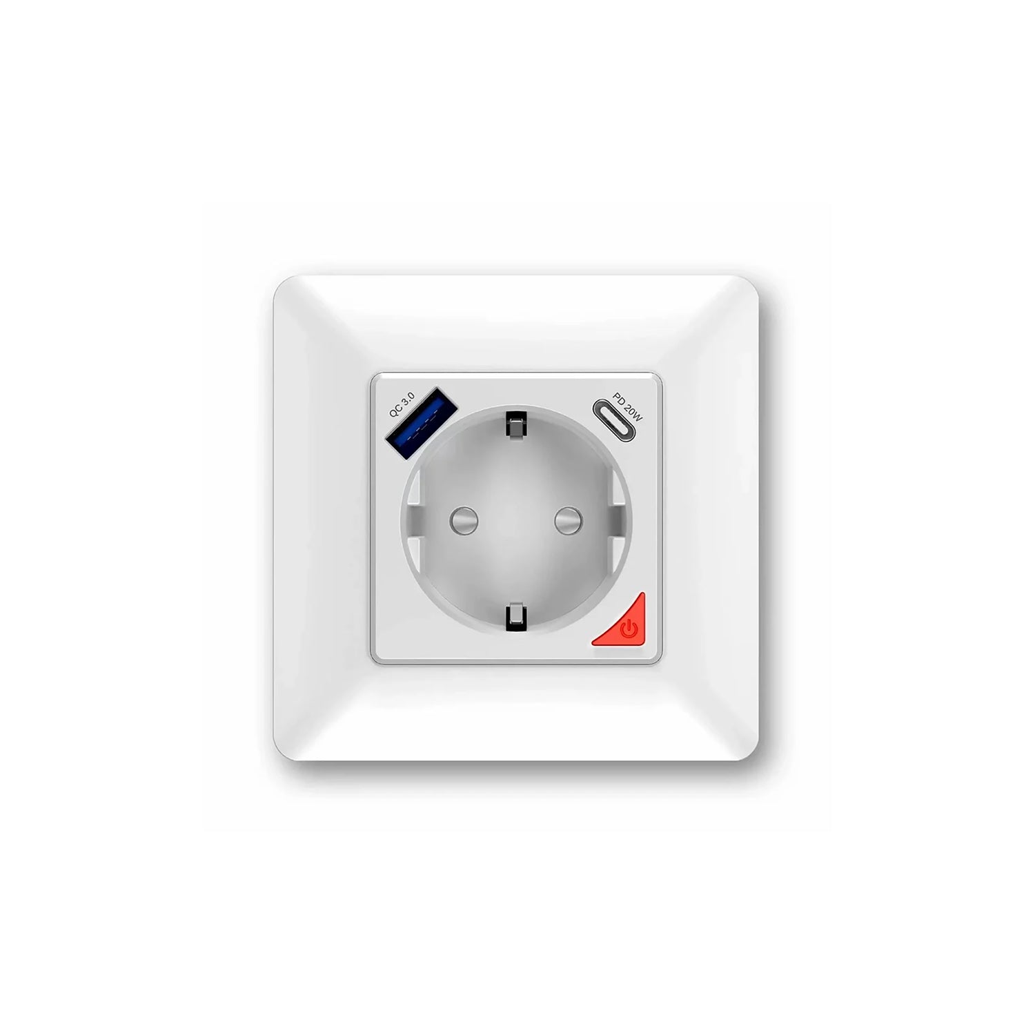 WIFI ΠΡΙΖΑ 16A ΛΕΥΚΟ+1usb+1c 86*86mm N+L