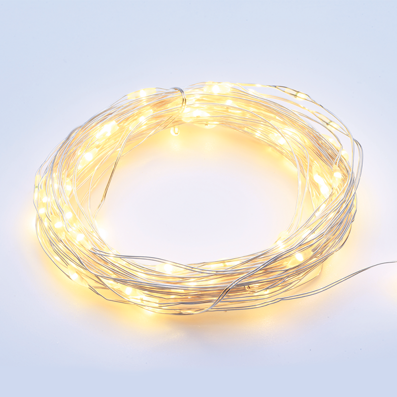 100 LED ΛΑΜΠΑΚ ΣΕΙΡΑ ΘΕΡΜΟ ΛΕΥΚΟ ΑΣΗΜΙ ΚΑΛΩΔ ΧΑΛΚΟΥ ΑΝΤΑΠΤΟΡ(3VDC) & 8 ΠΡΟΓΡΑΜ IP44 10m+3m 1.8W - ledmania.gr