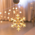 WINDOW PLASTIC SNOWFLAKE 12 LED ΛΑΜΠΑΚΙΑ WW ΜΠΑΤ. (3ΧΑΑΑ) IP20 17X20CM - ledmania.gr