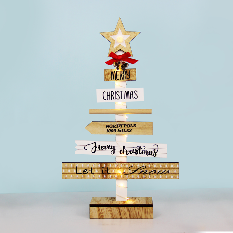 ^ WOODEN CHRISTMAS TREE 10 MINI LED WW Λ/ΚΙΑ ΜΠ/ΡΙΕΣ (2AA) IP20 22.5X5X38CM - ledmania.gr