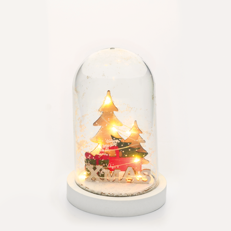 ^ CAR, PLASTIC SNOWY COVER BALL 5 MINI LED ΛΑΜΠ. ΜΠΑΤ. (2xAAA), WW,IP20, D11X19CM - ledmania.gr