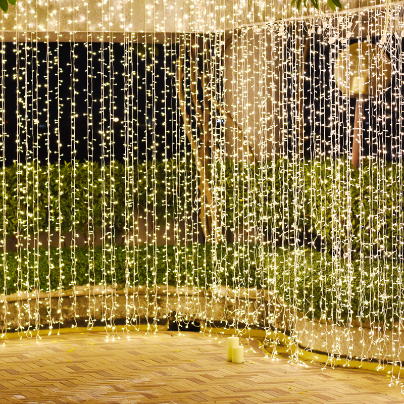 ^ 240LED ΚΟΥΡΤΙΝΑ ΛΑΜΠ 20ΣΕΙΡΕΣx12 ΛΑΜΠ ΘΕΡΜΟ ΛΕΥΚΟ ΑΝΤΑΠΤ 31VDC&ΕΠΕΚΤ MAX 2ΣΕΤ IP44 200x100cm ΔΙΑΦ