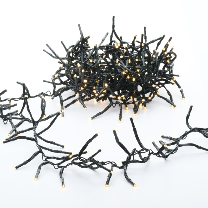 ^ 300 CLUSTER LED ΛΑΜΠ. ΣΕΙΡΑ (ANA 5cm), WW,ΑΝΤΑΠΤ.(31VDC) & 8  ΠΡΟΓΡΑΜ.,IP44, 5m, ΠΡΑΣΙΝΟ ΚΑΛ. - ledmania.gr