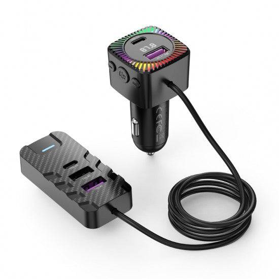 XO transmiter FM BCC13 Bluetooth MP3 car charger 6,2A black - ledmania.gr