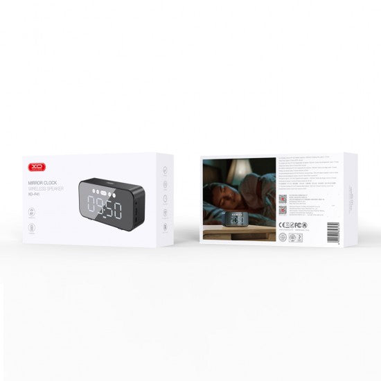 XO wireless speaker F41 alarm clock black - ledmania.gr