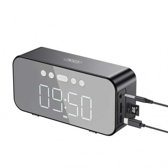 XO wireless speaker F41 alarm clock black - ledmania.gr