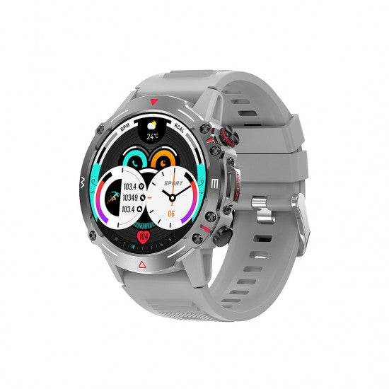 XO J7 Amoled Star Round Smart Sports Call Watch (Γκρι) - ledmania.gr