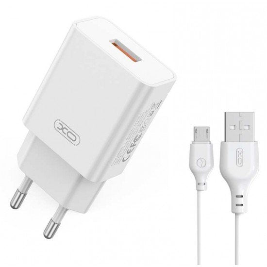 XO L127 USB-A QC18W Φορτιστής Γρήγορης Φόρτισης με Micro Καλώδιο - ledmania.gr