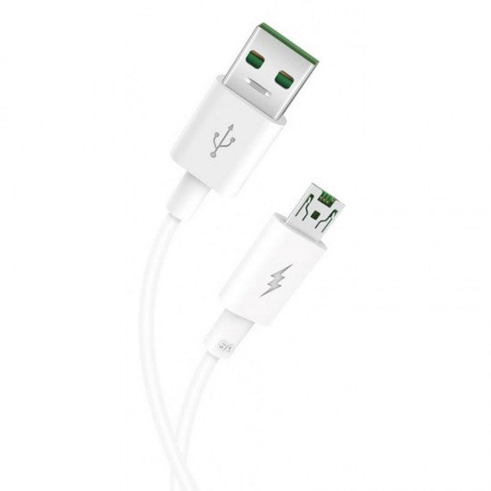 XO Regular USB 2.0 to micro USB Cable Λευκό 1m 5A (NB119) - ledmania.gr