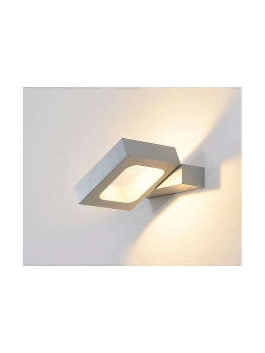 ΕΠΙΤΟΙΧΟ Φ/Σ LED 6W 3000K ΑΛΟΥΜΙΝΙΟ ΓΚΡΙ 14,5X13X3CM - ledmania.gr