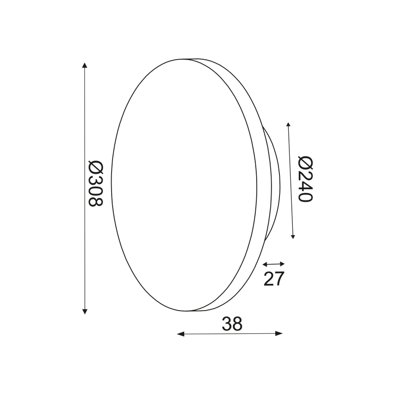 ΕΠΙΤΟΙΧΟ Φ/Σ LED 15W 3000Κ ΛΕΥΚΟ MDF ΚΥΚΛΟΣ Φ30ΧΗ3,6CM ECLIPSE - ledmania.gr