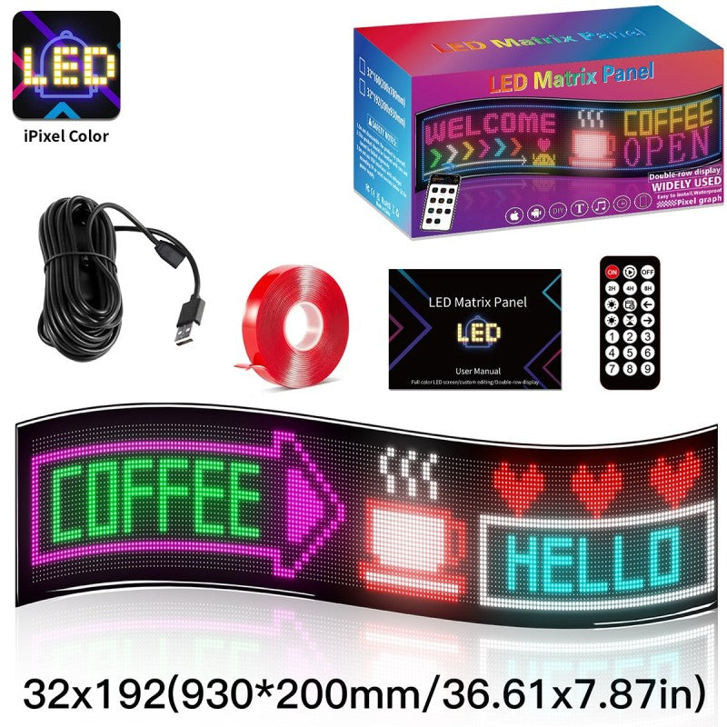 GLOBOSTAR® MATRIX GLB-106-0011 Εύκαμπτη Κυλιόμενη Ψηφιακή Επιγραφή 93x20cm P4.5 192x32 Pixel LED 20W AC 220-240V Αδιάβροχο IP65 Πολύχρωμο RGB - Bluetooth Control μέσω iPIXEL APP - Μ93 x Π0.4 x Υ20cm - 2 Χρόνια Εγγύηση