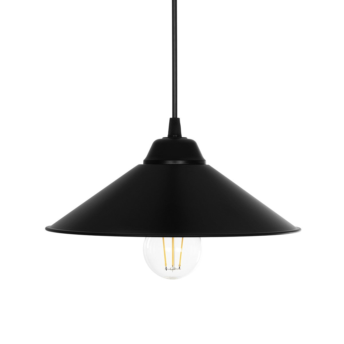 GLOBOSTAR® FONTE 203-0080 Μοντέρνο Κρεμαστό Φωτιστικό Οροφής με Ντουί 1 x E27 AC 220-240V IP20 - Μαύρο - Μ25.5 x Π25.5 x Υ10cm - ledmania.gr