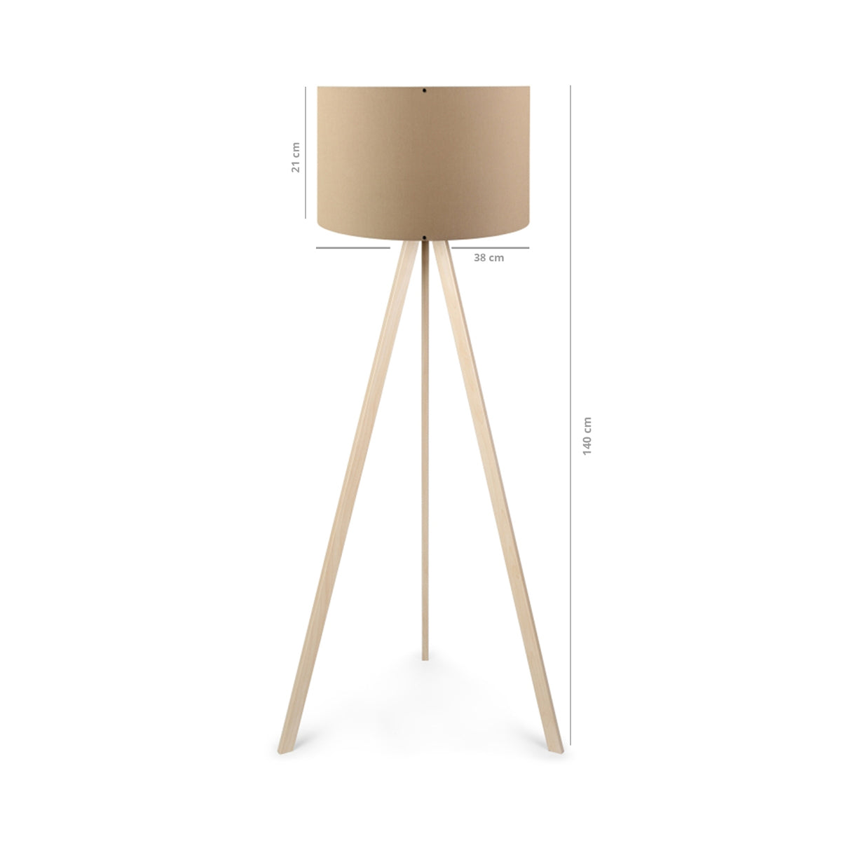 GLOBOSTAR® SAGA 204-0043 Μοντέρνο Επιδαπέδιο Φωτιστικό με Ντουί 1 x E27 AC 220-240V IP20 - Μπεζ - Μ38 x Π38 x Υ140cm
