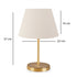 GloboStar® GLOSSY 204-0071 Μοντέρνο Eπιτραπέζιο Φωτιστικό Μονόφωτο 1 x E27 IP20 Χρυσό Μέταλλο με Λευκό Ύφασμα - Μ22 x Π22 x Υ37cm - ledmania.gr