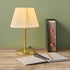 GloboStar® GLOSSY 204-0071 Μοντέρνο Eπιτραπέζιο Φωτιστικό Μονόφωτο 1 x E27 IP20 Χρυσό Μέταλλο με Λευκό Ύφασμα - Μ22 x Π22 x Υ37cm - ledmania.gr