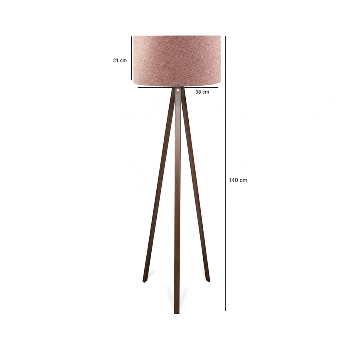 GLOBOSTAR® SAGA 204-0049 Μοντέρνο Επιδαπέδιο Φωτιστικό με Ντουί 1 x E27 AC 220-240V IP20 - Καφέ & Ροζ - Μ38 x Π38 x Υ140cm
