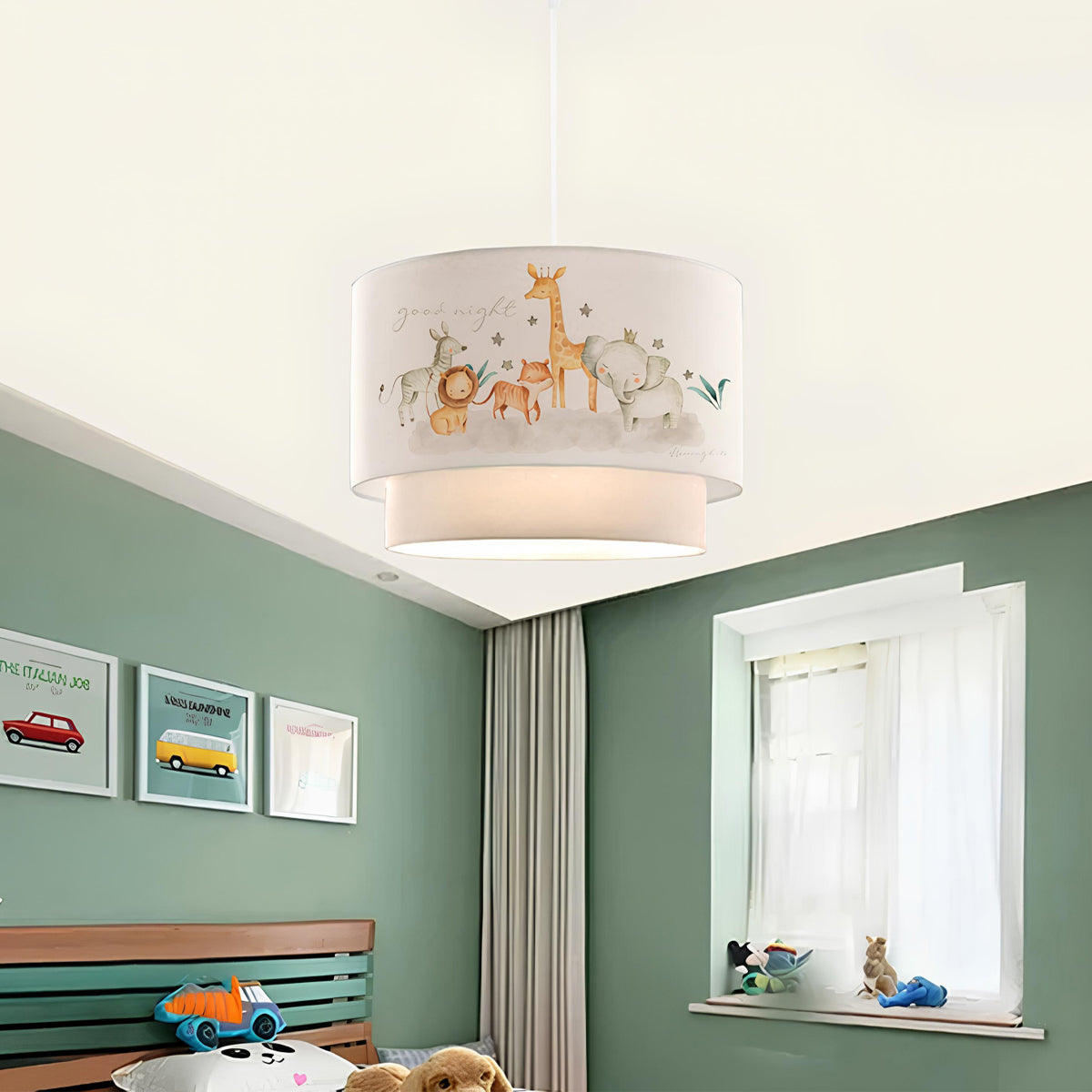 GloboStar® GIRAFFE 204-0007 Παιδικό Κρεμαστό Φωτιστικό Φιγούρα Μονόφωτο 1 x E27 IP20 Λευκό Ύφασμα - Μ30 x Π30 x Υ70cm - ledmania.gr