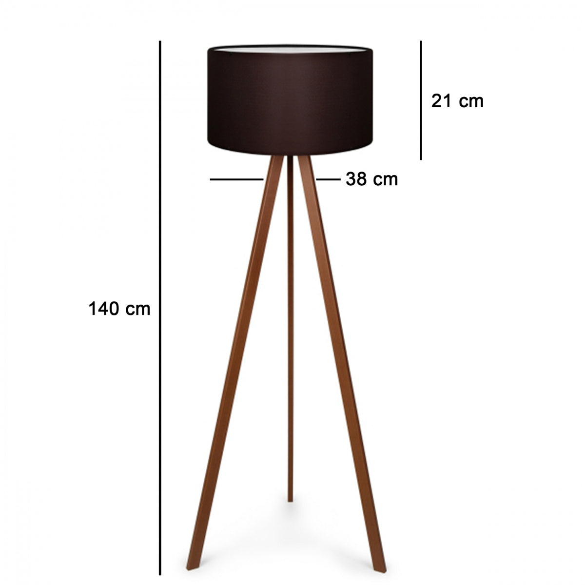GLOBOSTAR® SAGA 204-0034 Μοντέρνο Επιδαπέδιο Φωτιστικό με Ντουί 1 x E27 AC 220-240V IP20 - Καφέ - Μ38 x Π38 x Υ140cm